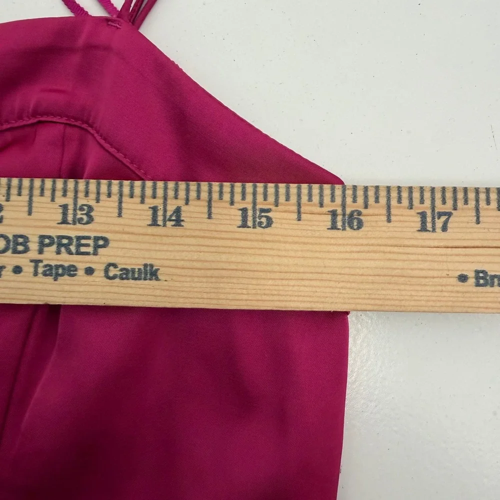 Abercrombie & Fitch Magenta Camille high slit Satin Maxi Dress Size M Sweetheart